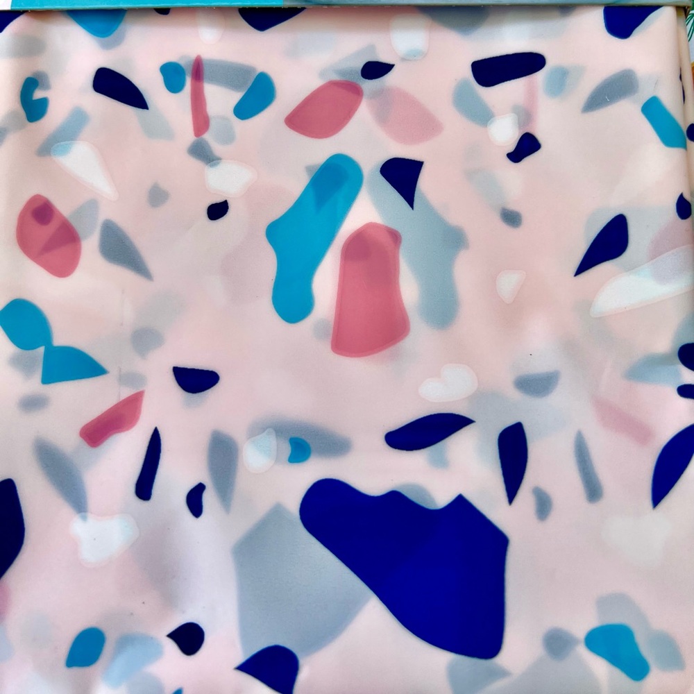 Pink & Blue Terazzo Mosaics Peva Shower Curtain